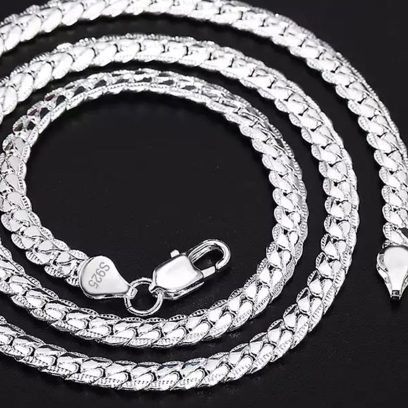 925 Sterling Silver 20 inch 6mm chain necklace - Picture 4 of 7